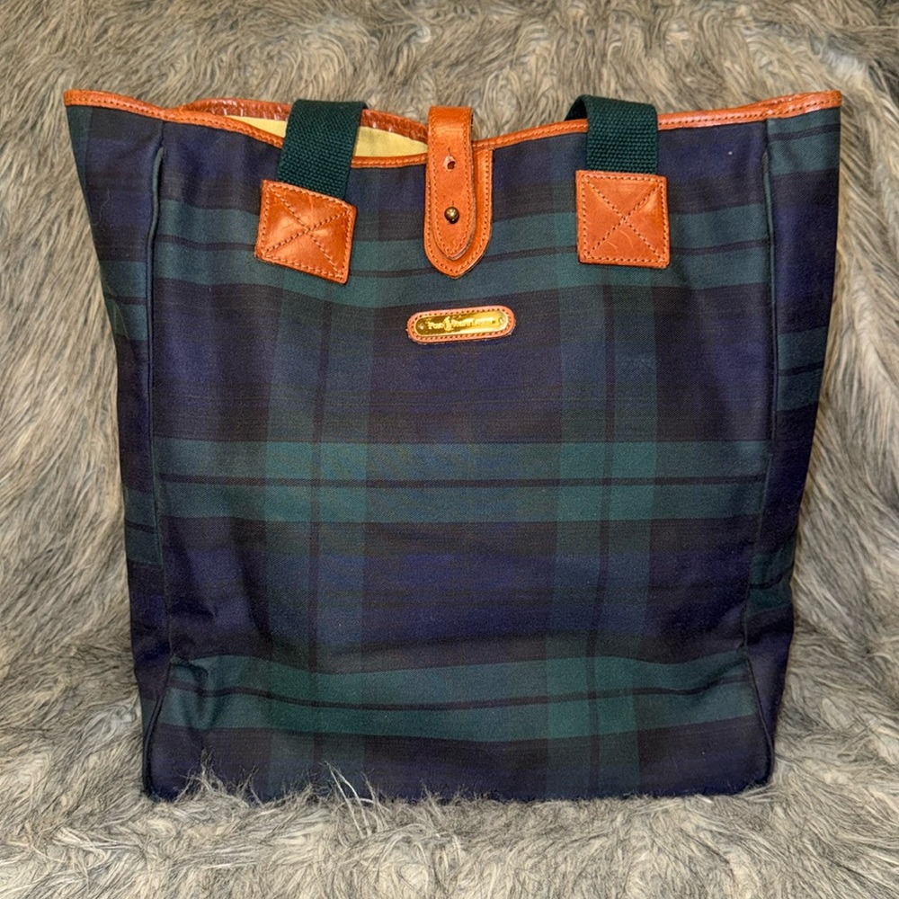 Polo Ralph Lauren Vintage Plaid Carryall Tote
